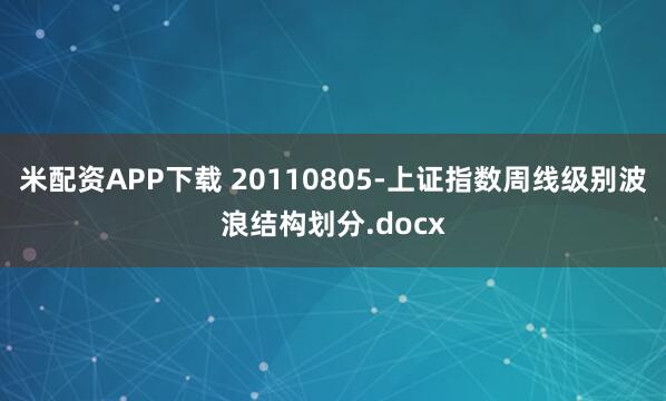 米配资APP下载 20110805-上证指数周线级别波浪结构划分.docx